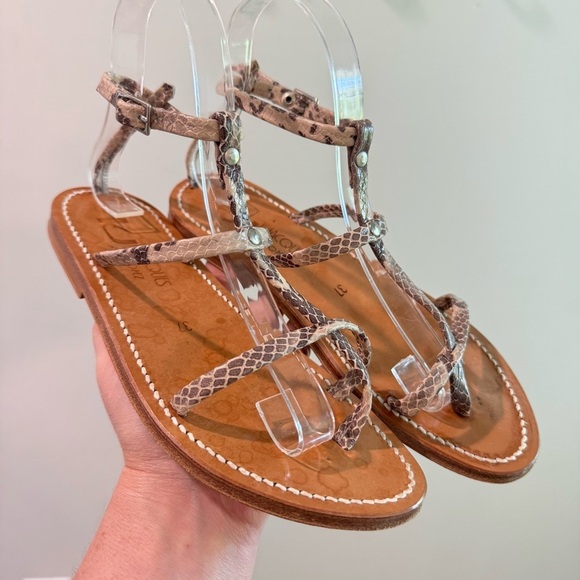 K.Jacques Antioche Snakeskin Gladiator Sandals Size 37 - Picture 1 of 11